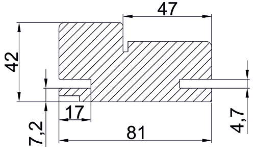 Коробка прямая МДФ РХ дуб скай белый 81*42*2150, телескоп с упл./комп 2,5шт/
