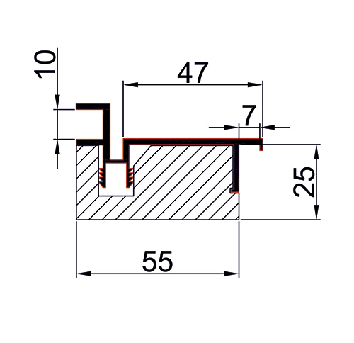 Коробка AL-Invisible Черная NEW h-2250 (к пол.h-2100-2150) врезка под 2 петли KronaK /ком.2,5 шт/ ПР