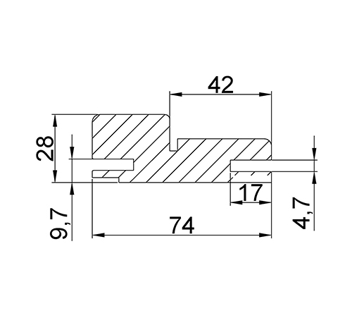 Коробка прямая сэндвич nanotex, сан-ремо крем 74*33*2070 телескоп с уплотнителем